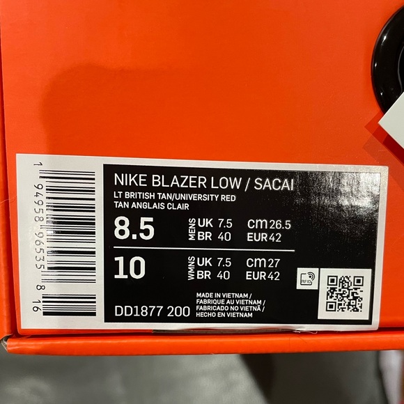 ❌SOLD❌ BRAND NEW NIKE SACAI BLAZER - Picture 6 of 8
